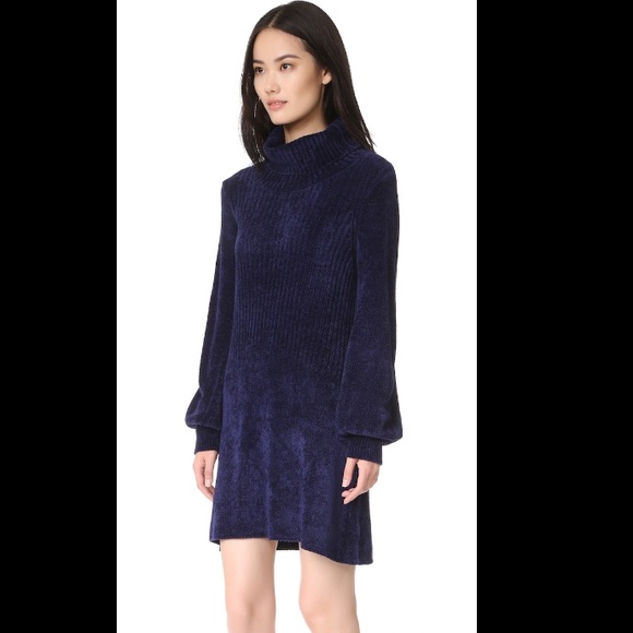 Free People Chenille Sweater Dress Navy REVOLVE - Picture 2 of 2